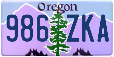 OR license plate 986ZKA