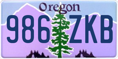 OR license plate 986ZKB