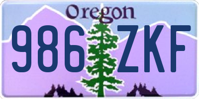 OR license plate 986ZKF