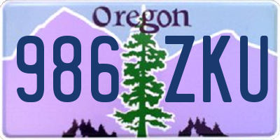OR license plate 986ZKU