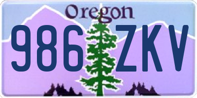 OR license plate 986ZKV