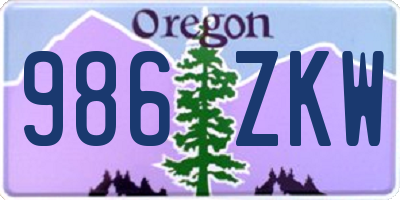 OR license plate 986ZKW
