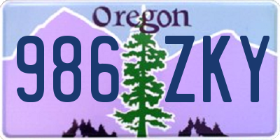 OR license plate 986ZKY