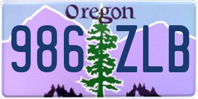 OR license plate 986ZLB
