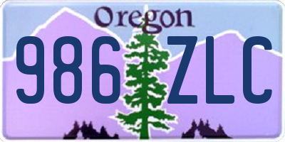 OR license plate 986ZLC