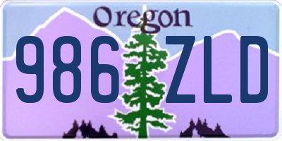 OR license plate 986ZLD
