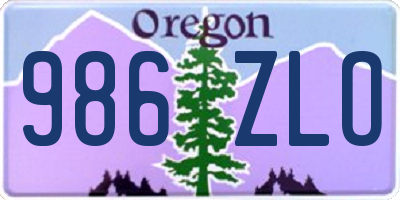 OR license plate 986ZLO