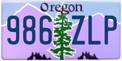 OR license plate 986ZLP