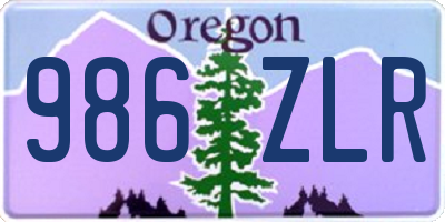 OR license plate 986ZLR