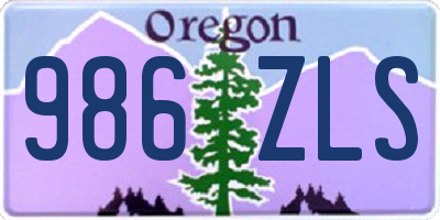 OR license plate 986ZLS