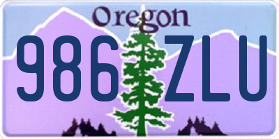 OR license plate 986ZLU
