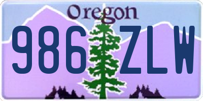 OR license plate 986ZLW