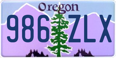OR license plate 986ZLX