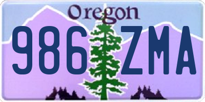 OR license plate 986ZMA