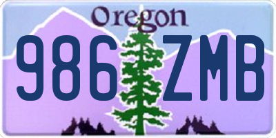 OR license plate 986ZMB