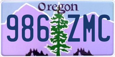 OR license plate 986ZMC