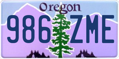 OR license plate 986ZME
