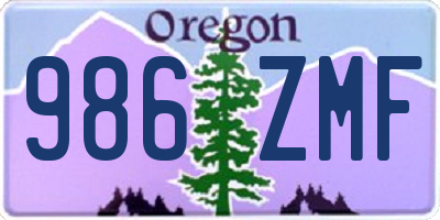 OR license plate 986ZMF