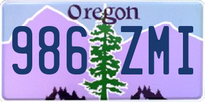 OR license plate 986ZMI