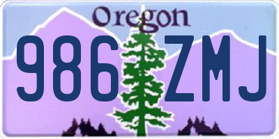 OR license plate 986ZMJ