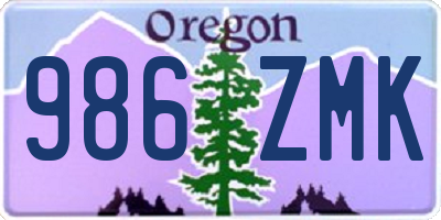 OR license plate 986ZMK