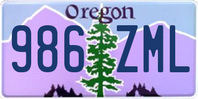 OR license plate 986ZML