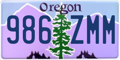 OR license plate 986ZMM
