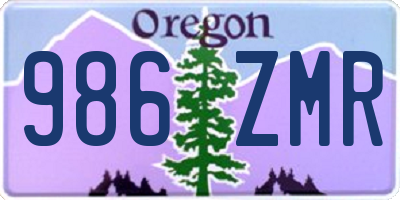 OR license plate 986ZMR