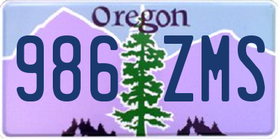 OR license plate 986ZMS