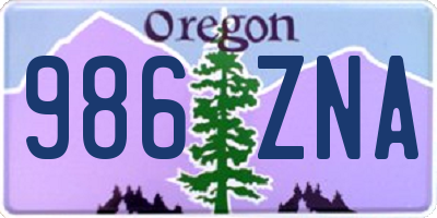 OR license plate 986ZNA