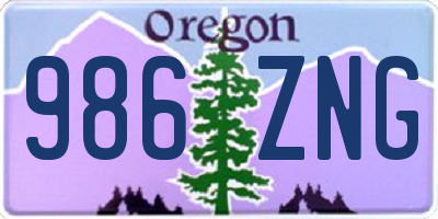 OR license plate 986ZNG