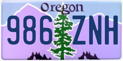 OR license plate 986ZNH