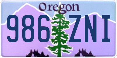 OR license plate 986ZNI