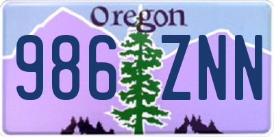 OR license plate 986ZNN