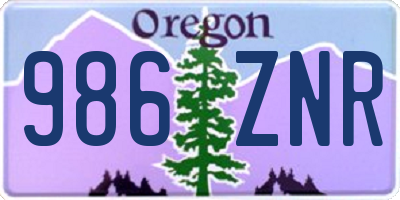 OR license plate 986ZNR