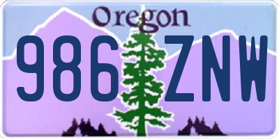 OR license plate 986ZNW