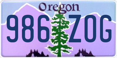 OR license plate 986ZOG