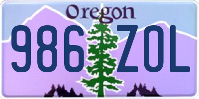 OR license plate 986ZOL