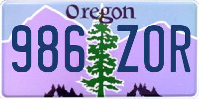 OR license plate 986ZOR