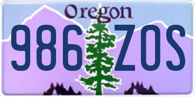 OR license plate 986ZOS