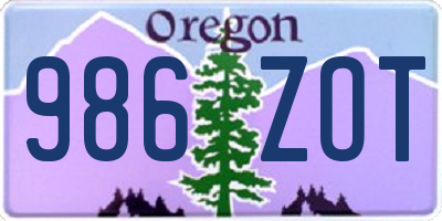 OR license plate 986ZOT