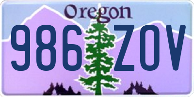 OR license plate 986ZOV
