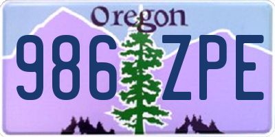 OR license plate 986ZPE