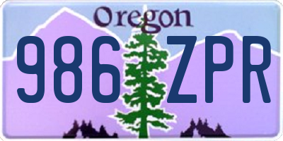 OR license plate 986ZPR