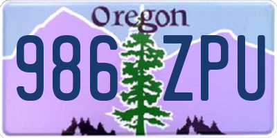 OR license plate 986ZPU