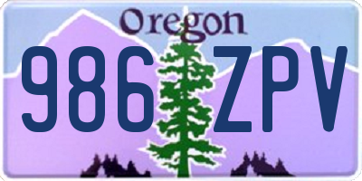 OR license plate 986ZPV