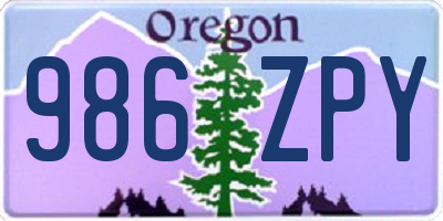 OR license plate 986ZPY
