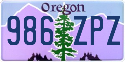OR license plate 986ZPZ