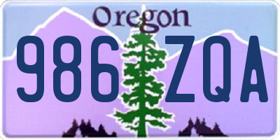 OR license plate 986ZQA