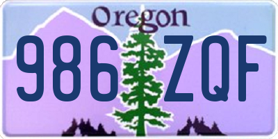 OR license plate 986ZQF